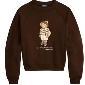 Ralph Lauren Brown Crewneck sweatshirt with Bear Design